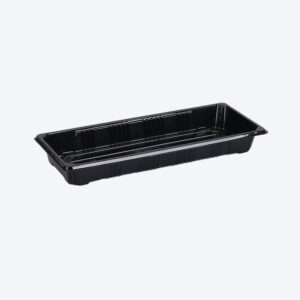 Miska na Sushi čierna 160 x 90 x 50 mm + viečko - B01