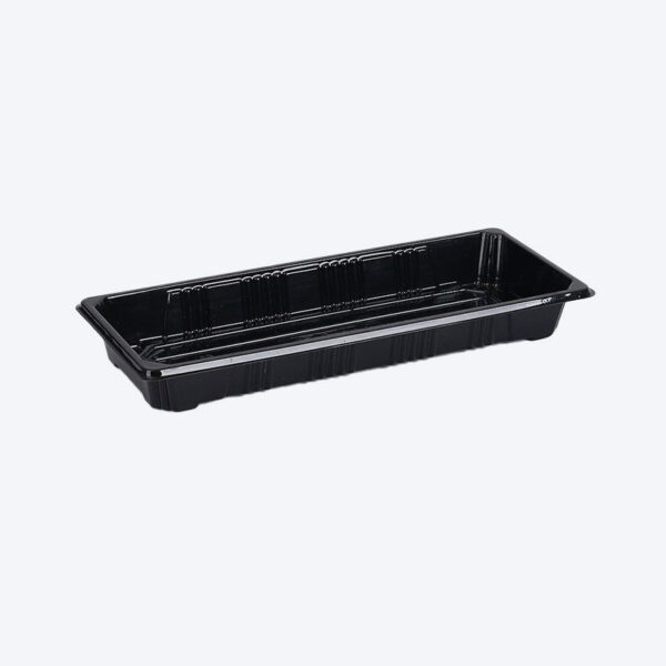 Miska na Sushi čierna 160 x 90 x 50 mm + viečko - B01